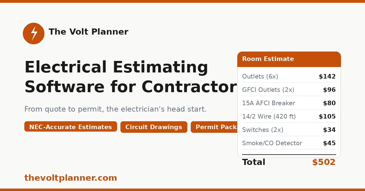 The Volt Planner | Electrical Estimating Software for Contractors